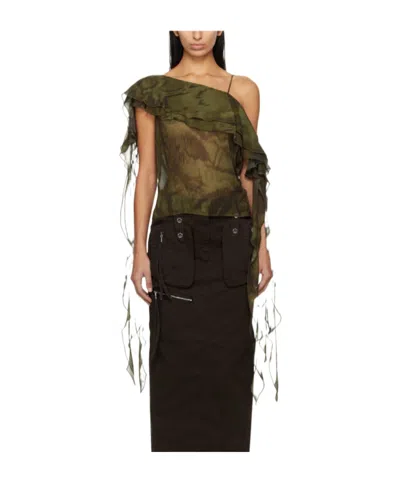 Blumarine Asymmetrical Blouse In Black