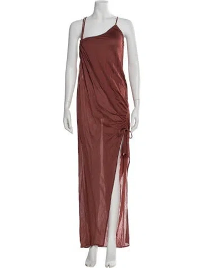 Pre-owned Blumarine Asymmetrical Long Dress In Burgundy