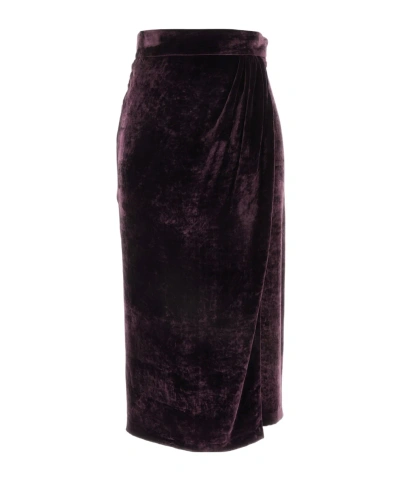 Blumarine Asymmetrical Skirt In Prunered