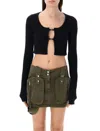 Blumarine B Monogram Cropped Cardigan In Black