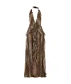 Blumarine Georg Leopard-print Maxi Dress In Brown