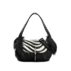 Blumarine Zebra Print Shoulder Bag In Black