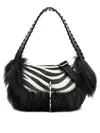 Blumarine Zebra Print Shoulder Bag In White