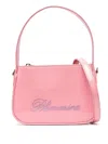 Blumarine Patent Leather Logo Handbag In Pink