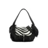 Blumarine Zebra Print Shoulder Bag In Black