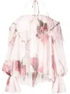 Blumarine Printed Silk Blouse In Pink
