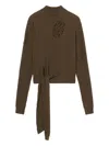 Blumarine Knitwear In Green Polyamide In Brown