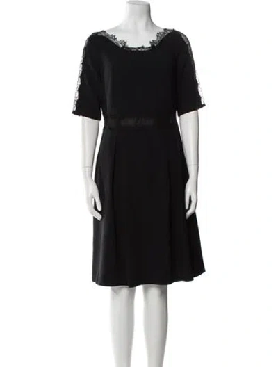 Pre-owned Blumarine Bateau Neckline Knee-length Dress In Black