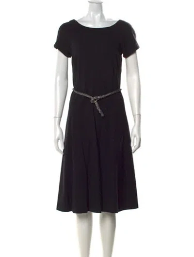 Pre-owned Blumarine Bateau Neckline Knee-length Dress In Black