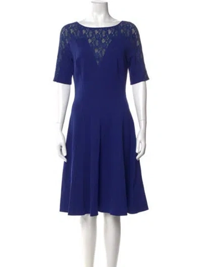 Pre-owned Blumarine Bateau Neckline Knee-length Dress In Blue