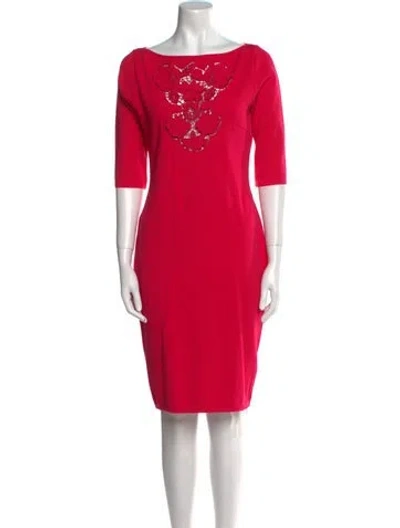 Pre-owned Blumarine Bateau Neckline Knee-length Dress In Pink