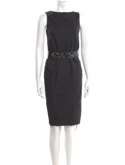 Pre-owned Blumarine Bateau Neckline Knee-length Dress W/ Tags In Gray