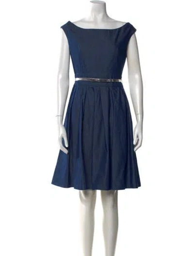 Pre-owned Blumarine Bateau Neckline Mini Dress In Blue