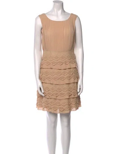 Pre-owned Blumarine Bateau Neckline Mini Dress In Neutral
