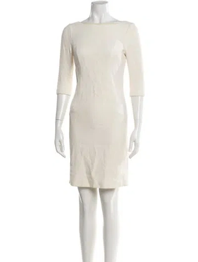 Pre-owned Blumarine Bateau Neckline Mini Dress In Neutral