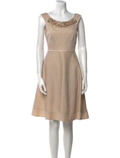 Pre-owned Blumarine Bateau Neckline Mini Dress In Neutral