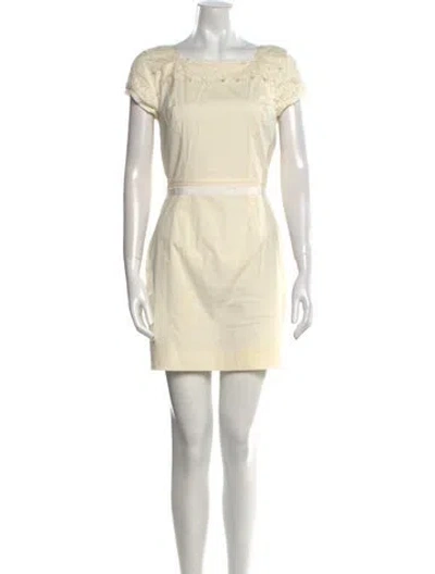 Pre-owned Blumarine Bateau Neckline Mini Dress In Neutral