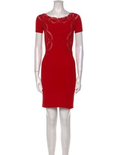 Pre-owned Blumarine Bateau Neckline Mini Dress In Red