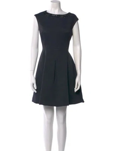 Pre-owned Blumarine Bateau Neckline Mini Dress W/ Tags In Blue