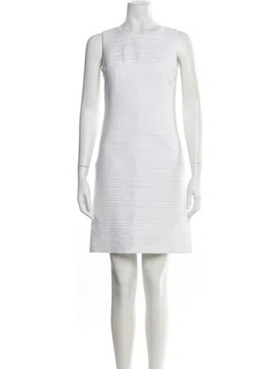 Pre-owned Blumarine Bateau Neckline Mini Dress In White