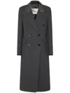 Blumarine Bead-embellished Coat In 灰色