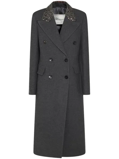 Blumarine Bead-embellished Coat In Grey