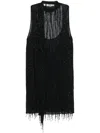 Blumarine Beaded Tassel Dress In Black