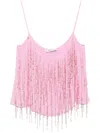 Blumarine Bead-embellished Georgette Top In Pink