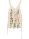 Blumarine Bead-tassel Top In Neutrals
