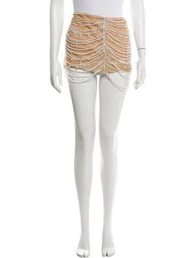 Pre-owned Blumarine Beaded Accents Mini Skirt In Neutral