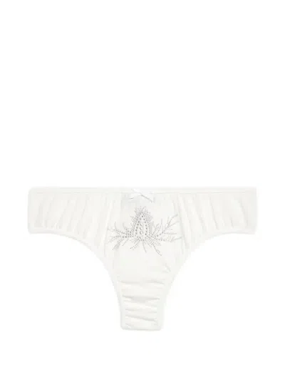 Blumarine Beaded-embellishment Briefs In White