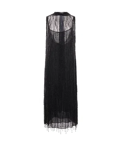 Blumarine Beaded Tassel Dress In Black