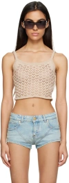 Blumarine Beige Heart Tank Top In N0570 Lark