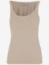 Blumarine Jersey Top With Cast-effect Logo In Neutral