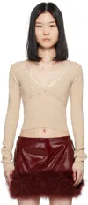 Blumarine Beige Lace Sweater In N0813 Croissant