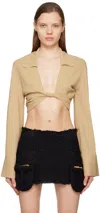 Blumarine Long Sleeve Crop Top In N0570 Lark