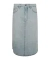 Blumarine Blue Cotton Denim Skirt In Gray