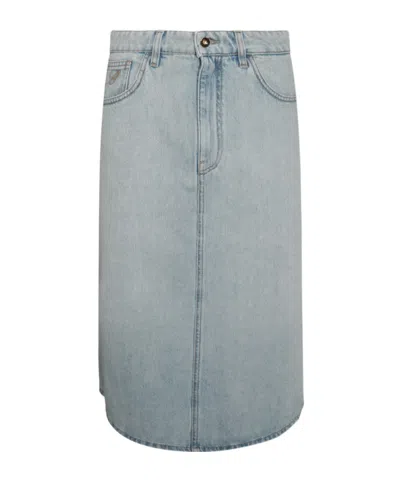BLUMARINE BELT-LOOP DENIM SKIRT