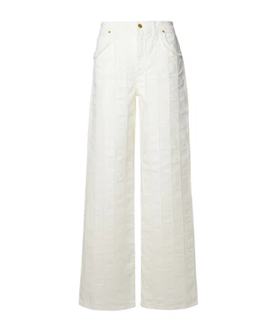 Blumarine Belt Ring Denim Trousers In White