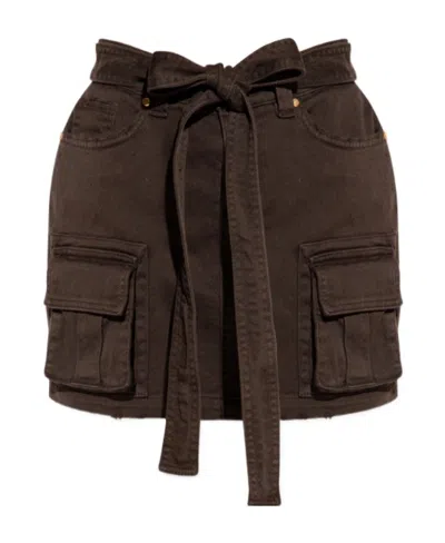 Blumarine Belted Cargo Mini Skirt In Black
