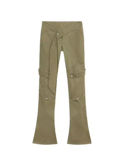 Blumarine Belted Trousers In Green