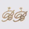 Blumarine Crystal Embellished Dangle Earrings In Gold