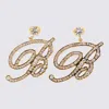 Blumarine Crystal Embellished Dangle Earrings In Gold