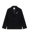 Blumarine Bijoux-pin Felted Coat In Black