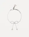 Blumarine Rhinestone Bow Choker With Logo In Silver