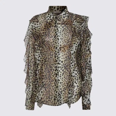 BLUMARINE BLUMARINE BLACK AND BROWN SHIRT