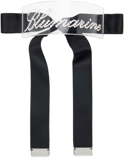 Blumarine Black & Transparent Plexi Scritta Choker In N0989 Trasparente