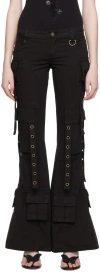 Blumarine Black Bell Bottom Trousers In N0990 Nero