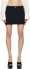 Blumarine Black Belted Miniskirt In N0990 Nero