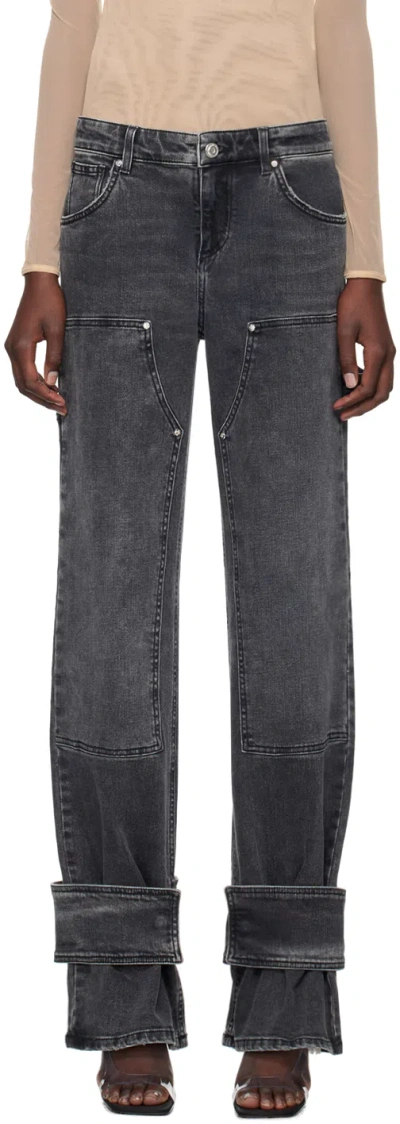 Blumarine Black Boyfit Cargo Jeans In N0990 Black